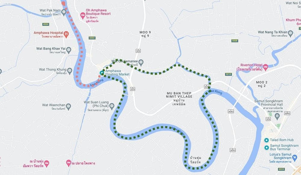 Floating market train market boat map